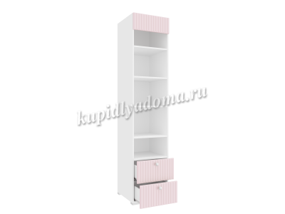 Шкаф комбинированный Алиса с ящиками 332.21 исп.2 (Белый/Розовый)