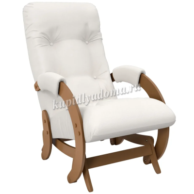 Кресло-глайдер Модель 68 (Орех/Экокожа Белый Mango 002)