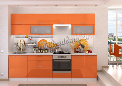 Шкаф верхний ШВС 300 Кухня Ксения (Оранжевый глянец)